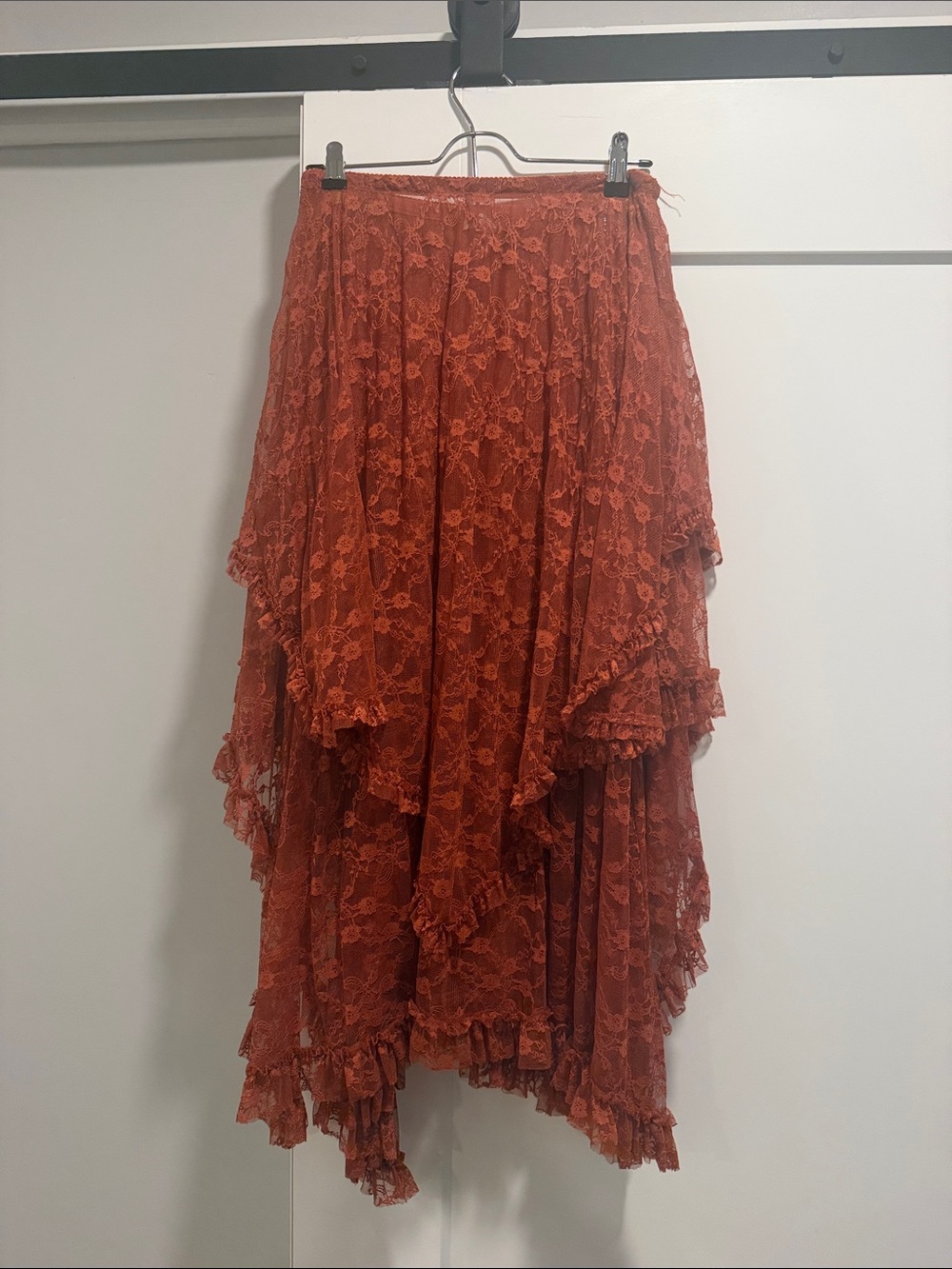 Free People Rust Lace Asymmetrical Maxi Skirt - Picture 5 of 5